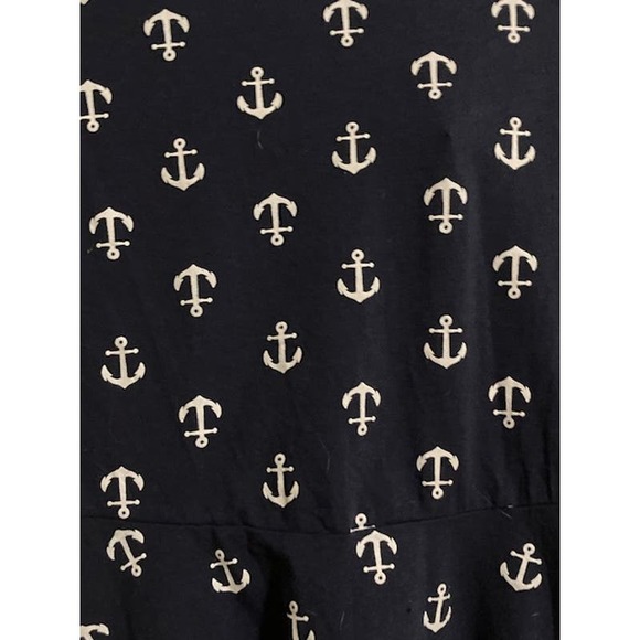 ANCHOR Dress - Rue 21 Navy Blue & White Anchor Pattern Dress With Bow - Small - Picture 5 of 8